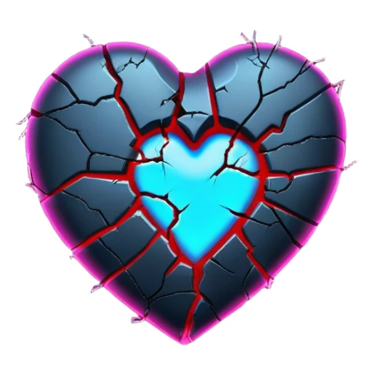 Neon broken heart sticker