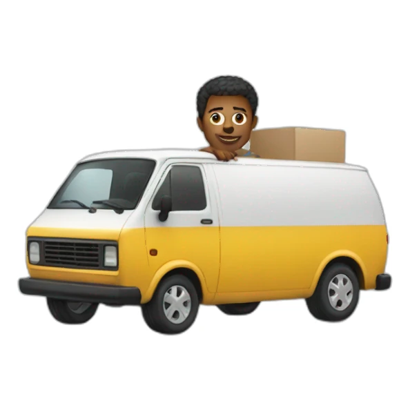a man in a van sticker
