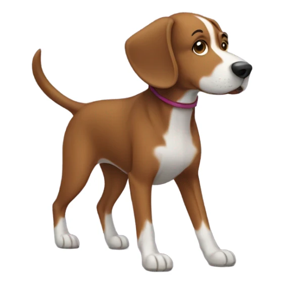 brown dog walking, side view sticker