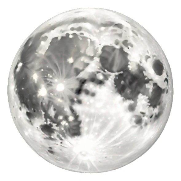 White Real Moon sticker