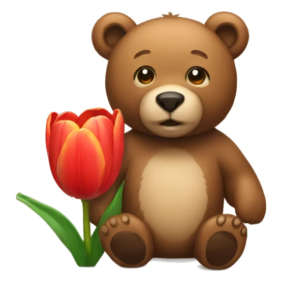 bear and tulip sticker