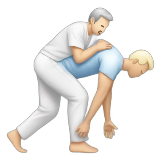 Hombre haciendo Osteopatía sticker