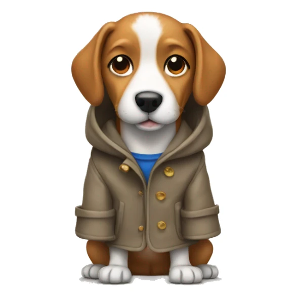 Dog wearing a coat sticker