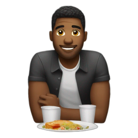 dating guy in restaurant sticker