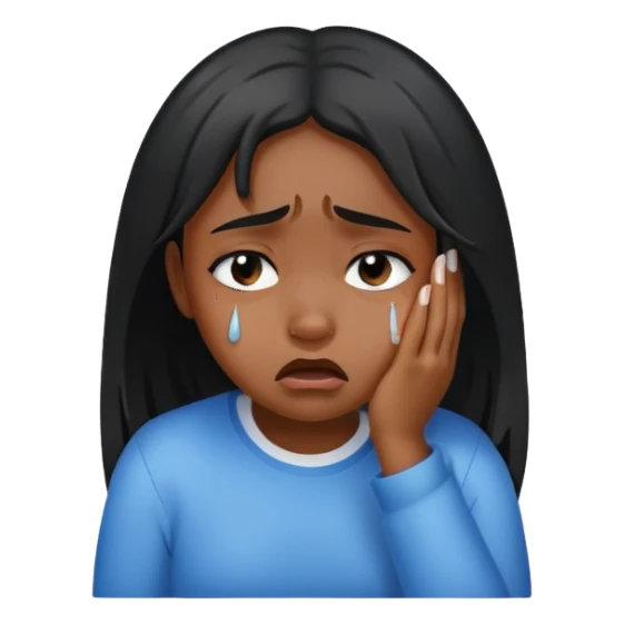 Black girl crying sad  sticker