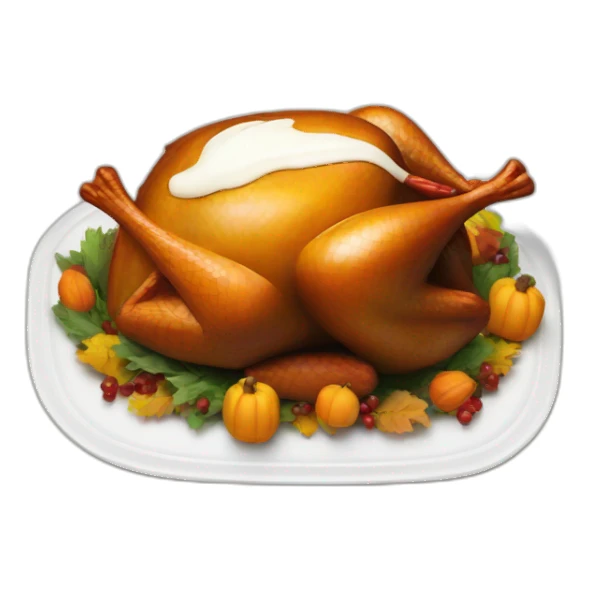 Thanksgiving turkey with white liquid sticker