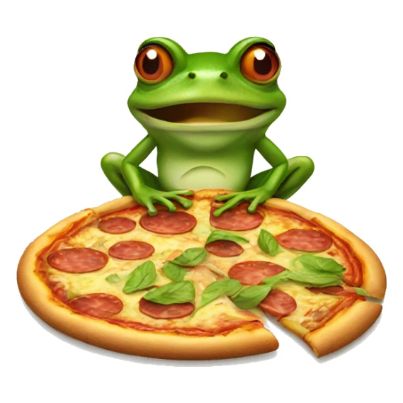 Frog eating pizza  sticker