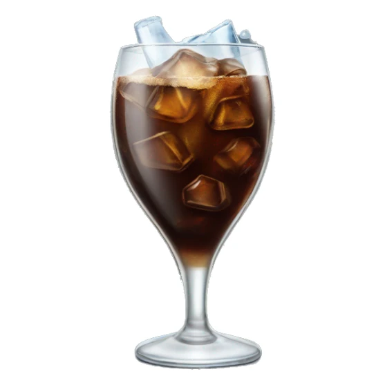 Cola in a glass with ice  sticker