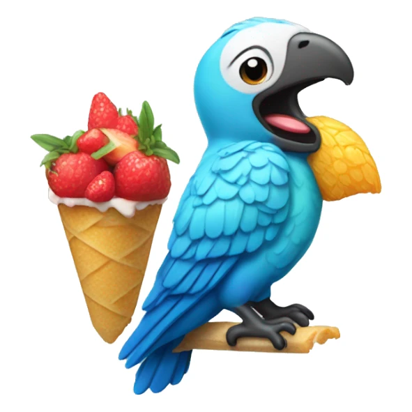 Perroquet eating glace sticker