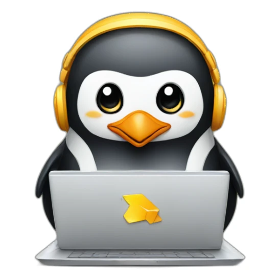 penguin gaming on a laptop sticker