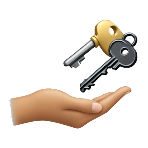 emoji styled hand holding a key sticker