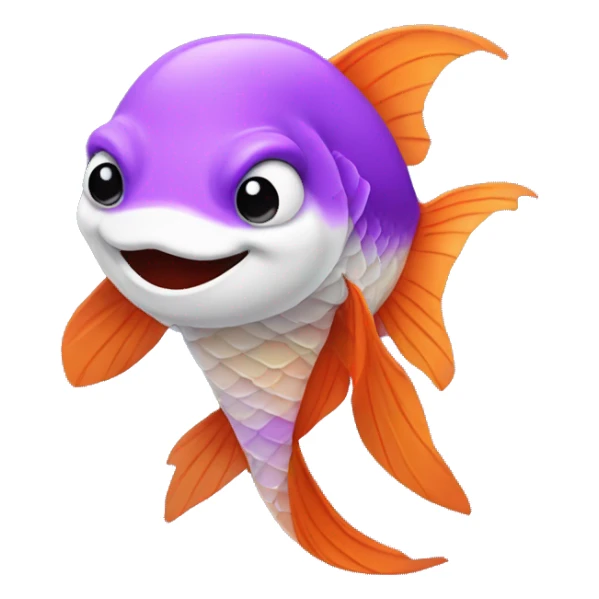 Koi fish with a purple mustache  sticker