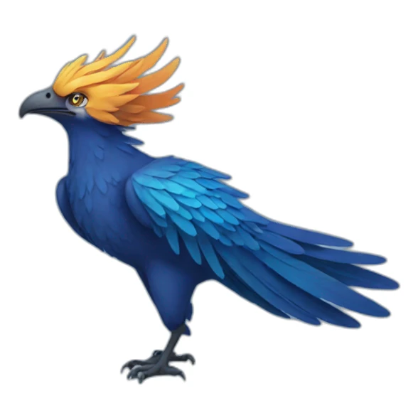 Blue phoenix with mouth closed sticker