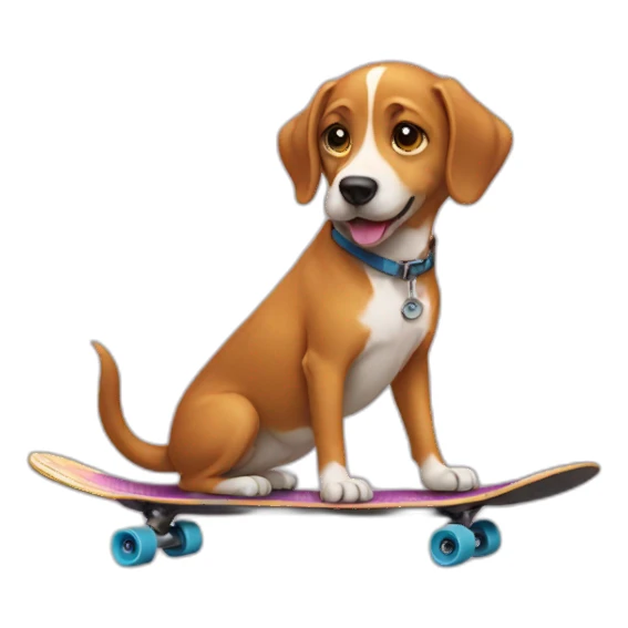 a dog on skateboard sticker