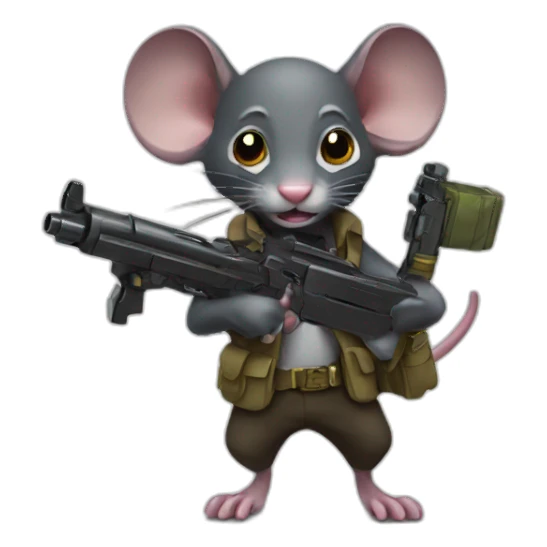 dark rat with toy gun sticker
