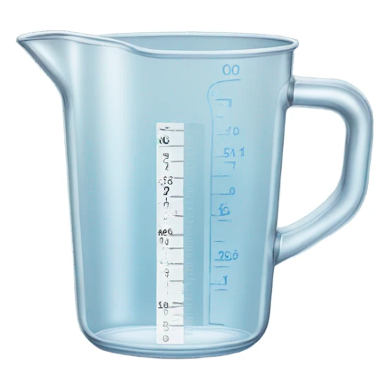 water in a measuring cup sticker