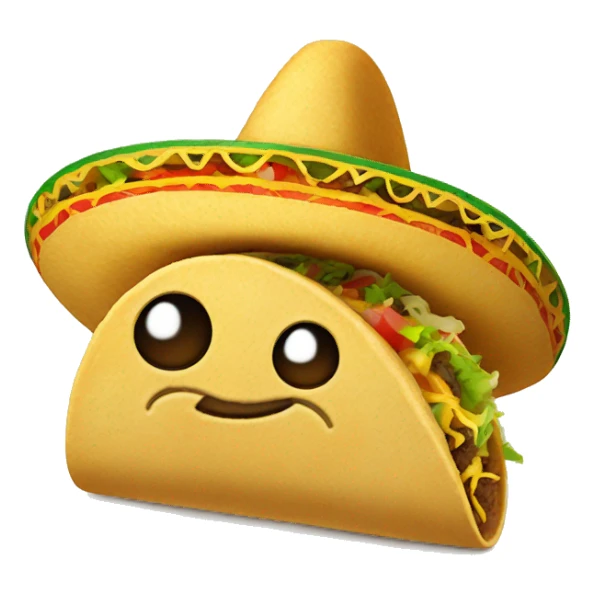 Taco wearing a hat  sticker