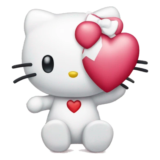 hello kitty holding a heart  sticker
