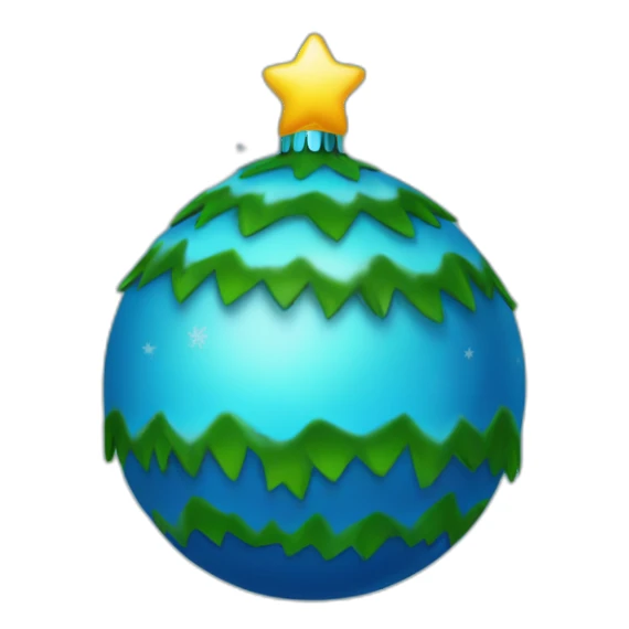 christmas tree blue ball sticker