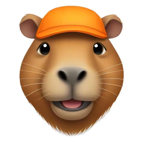 Capybara with orange on head sticker