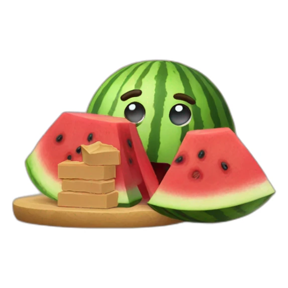 watermelon eating peanut butter sticker