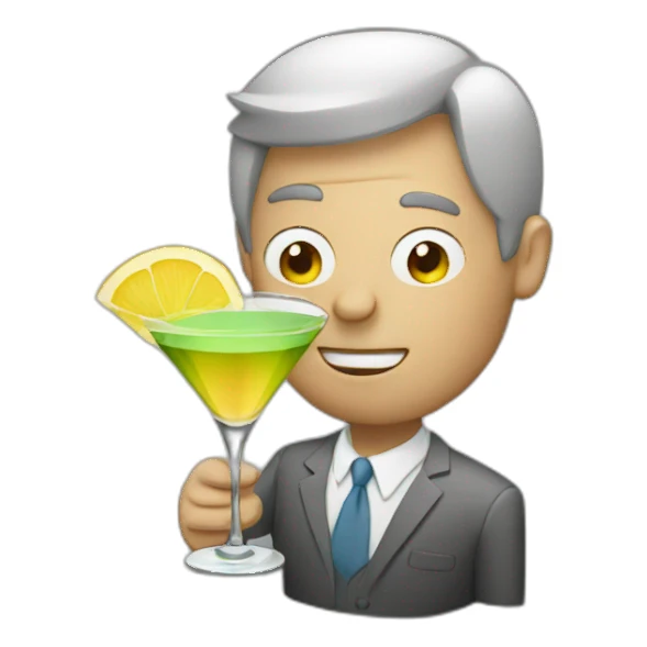 Drunk guy with martini sticker