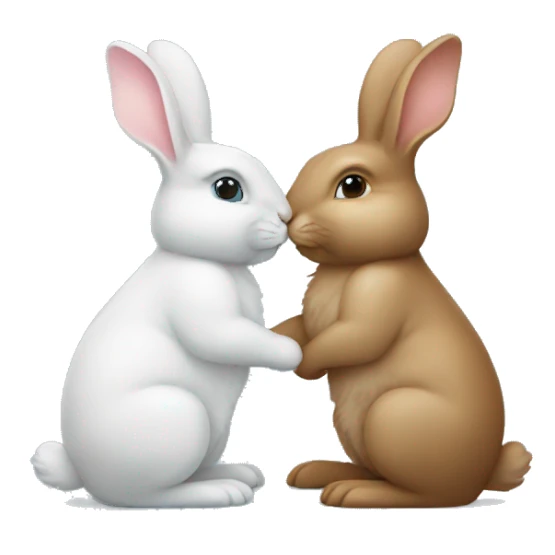 two bunnies kissing sticker