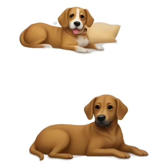 Two dogs in a bed sticker
