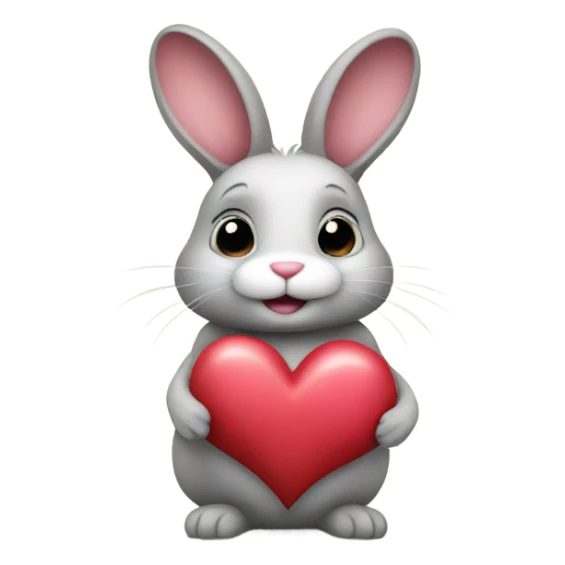 Bunny and heart  sticker