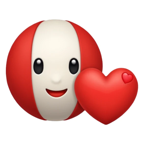 A soft ball and a heart combine sticker