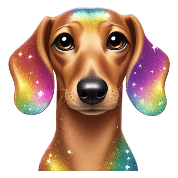 Lisa frank glitter dachshund  sticker