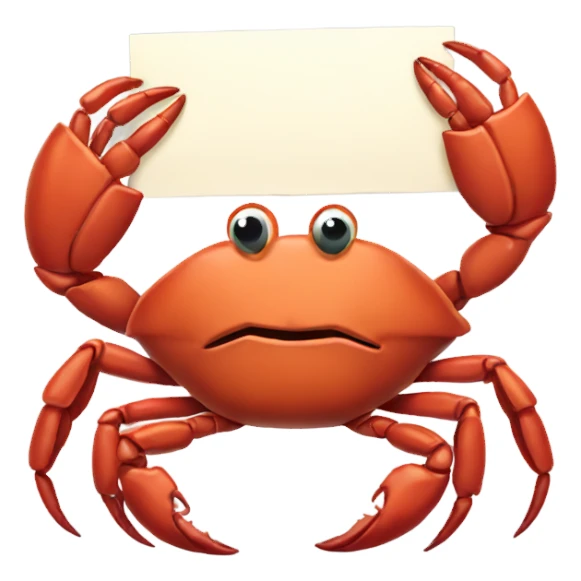 Crab holding a sign  sticker