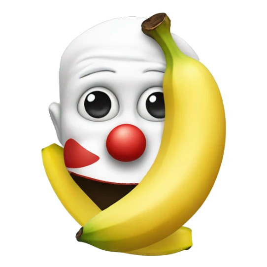 clown face pealing banana sticker
