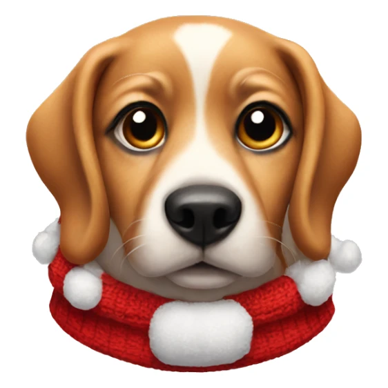 dog in santa sweater sticker