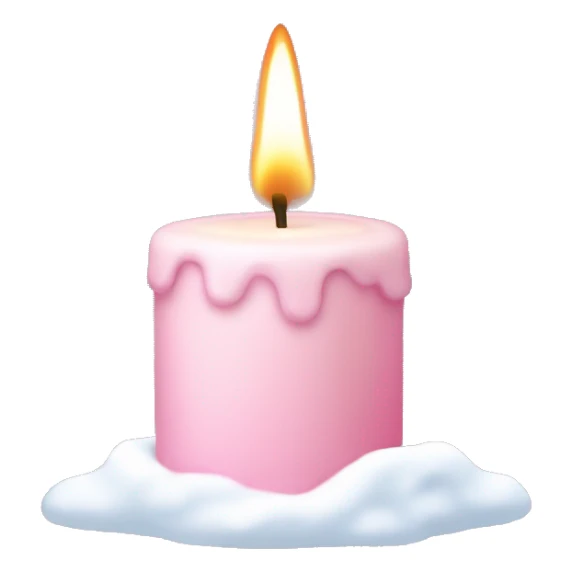 Light pink candle with snow sticker