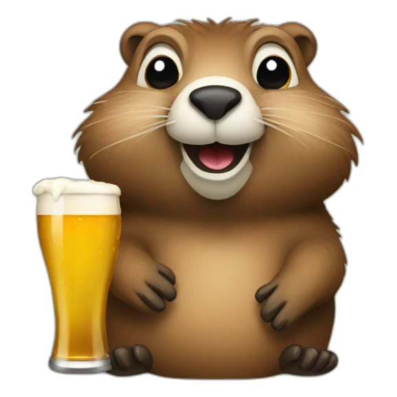 Groundhog with a beer sticker