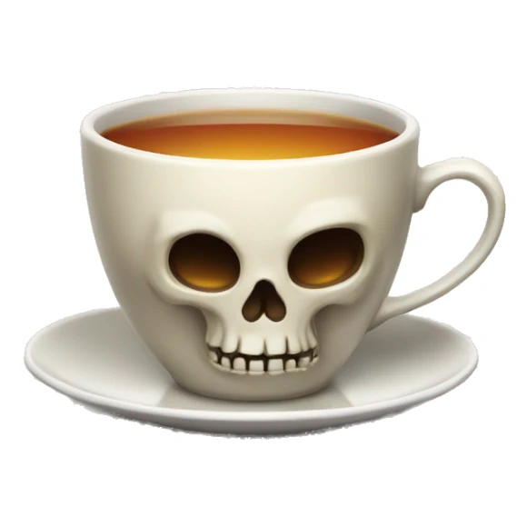 Tea cup with skull on it  sticker