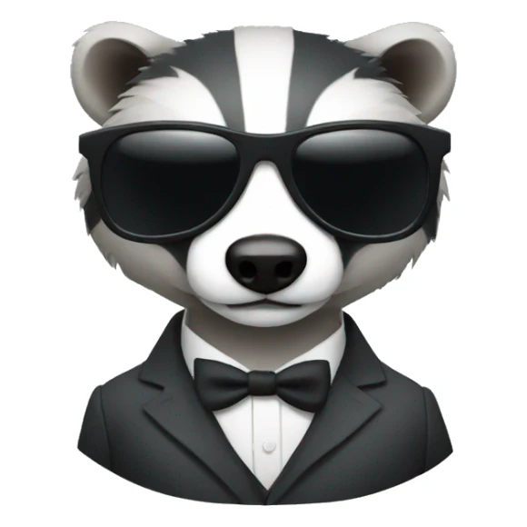 badger wearing a suit with shades sticker