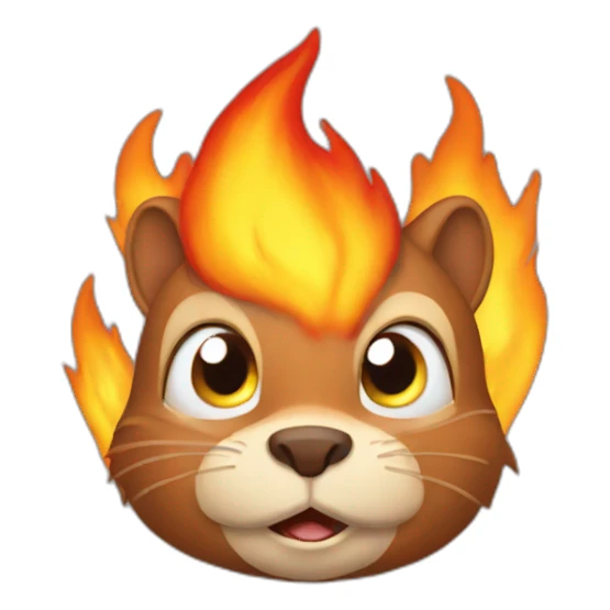 squirrel on fire sticker