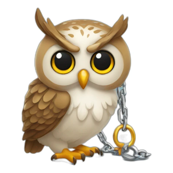owl with a chain sticker