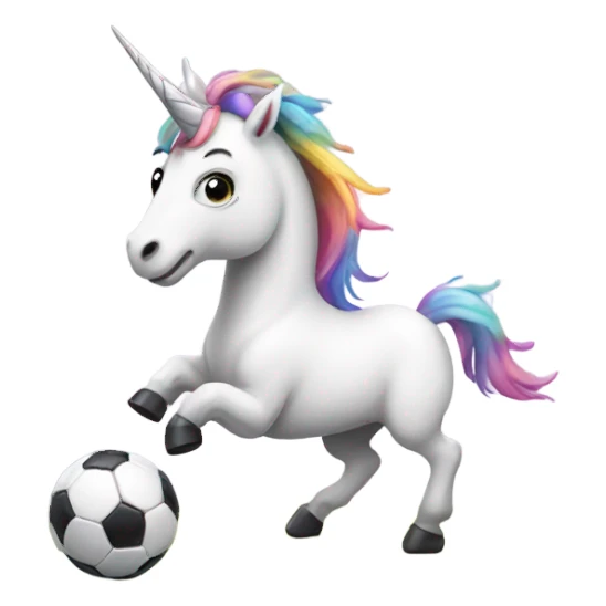 Unicorn playing soccer sticker