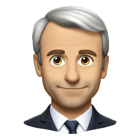Emanuel Macron qui fait un bisous sticker