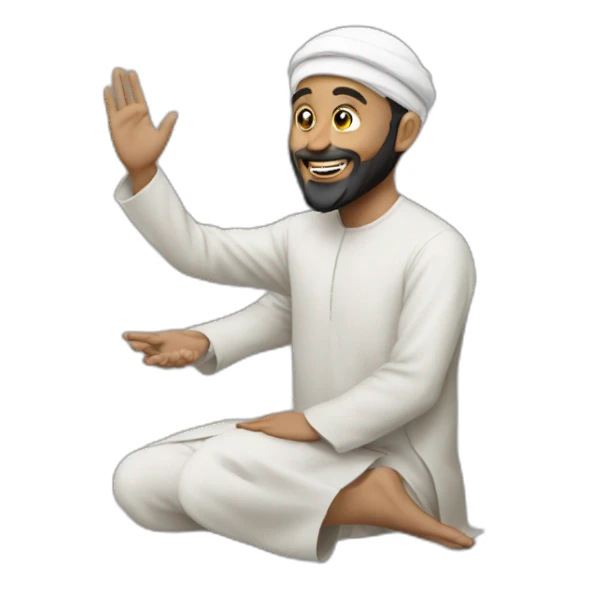 Muslim preaching knee to the ground sticker