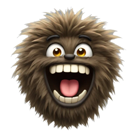 hairy monster lauging sticker