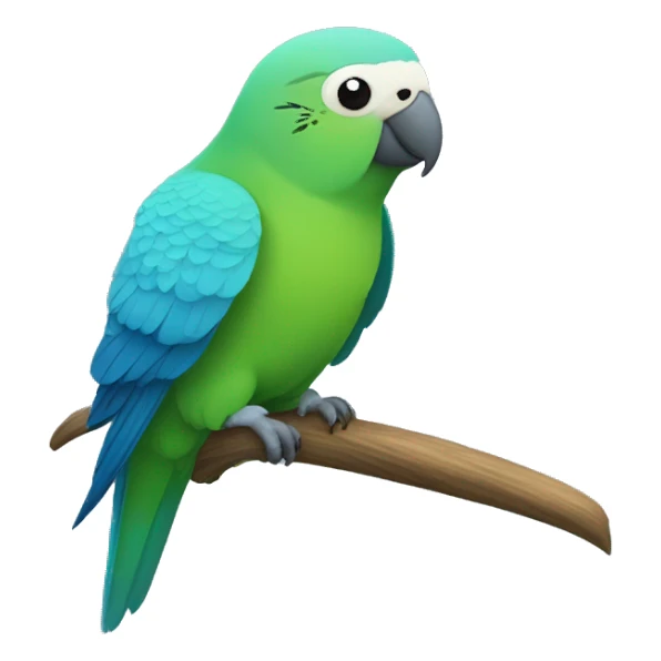 Blue small and fat King Parakeet sticker