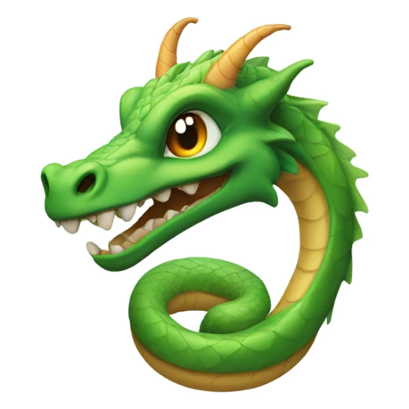 Dragon with a snake on its head sticker
