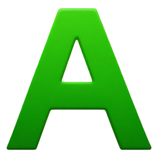 Letter a green sticker