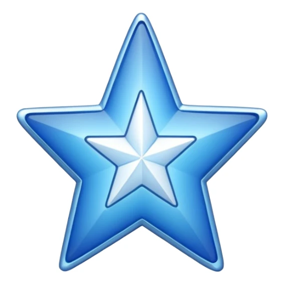 Create a verified badge a blue star with a white verified  sticker