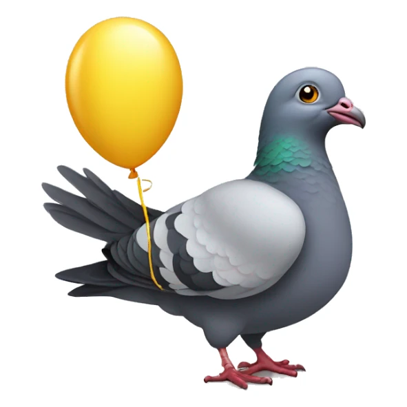 A pigeon holding a balloon  sticker