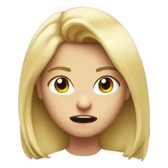 Angry blonde girl sticker